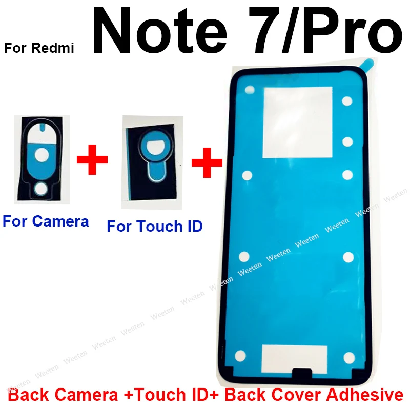 Rear Camera Sticker Touch ID & Back Battery Housing Cover Adhesive Glue For Xiaomi Redmi Note 10 9 8 7 Pro 5G Note 9s Note 8T