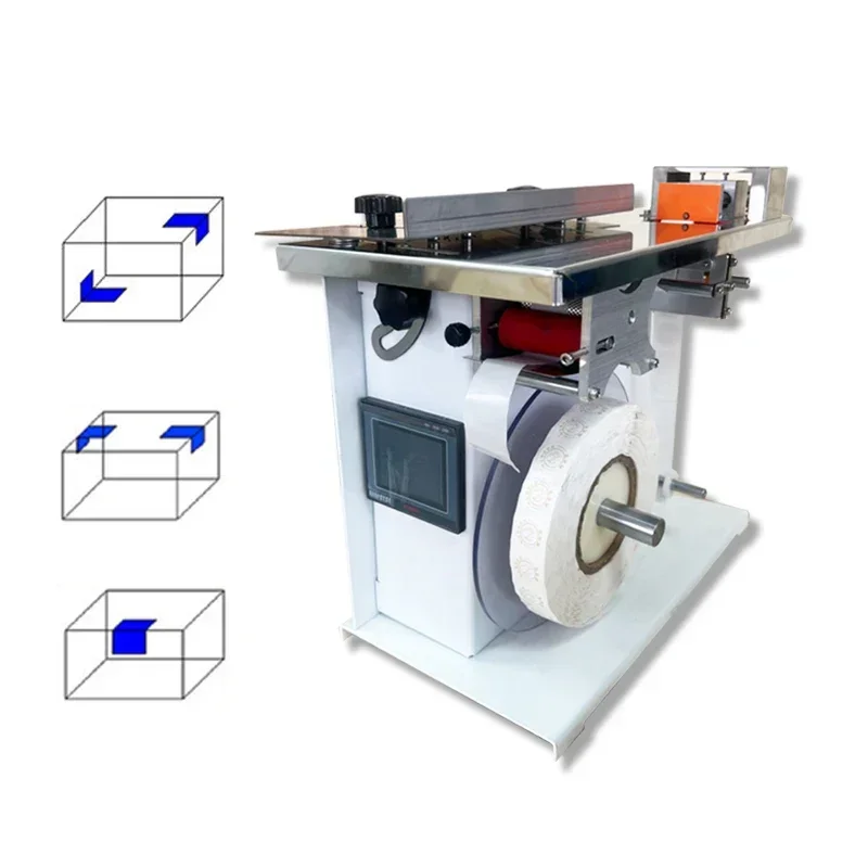 Semi-Automatic Adhesive Sticker Rectangular  carton Box Corner Right Angle Sealing Labeling Machine