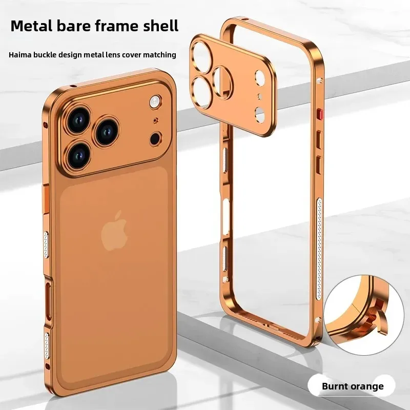 

HOCE Aluminum Metal Frame Phone Case For iPhone 17 Air 16 15 14 Plus 13 12 Pro Max With Lens Protector Heat Dissipation Cover