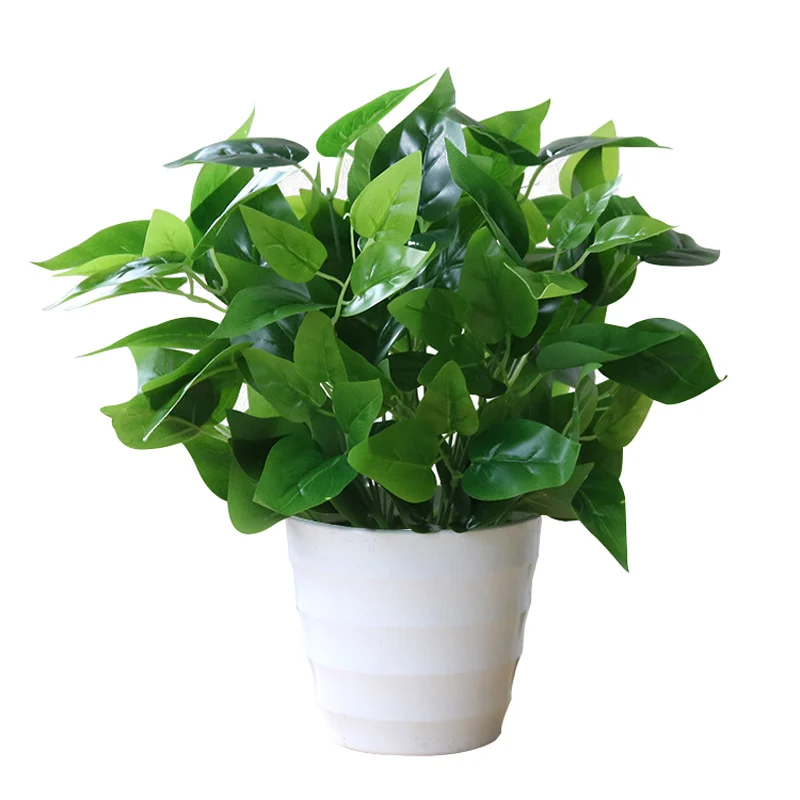 33 cm 7 Gabeln Künstliche Pflanzen Gefälschte Desktop Blatt Pflanze Wand Gras Kunststoff Baum Zweig Floral Kleine Creeper Für Home Office decor – Detail 5