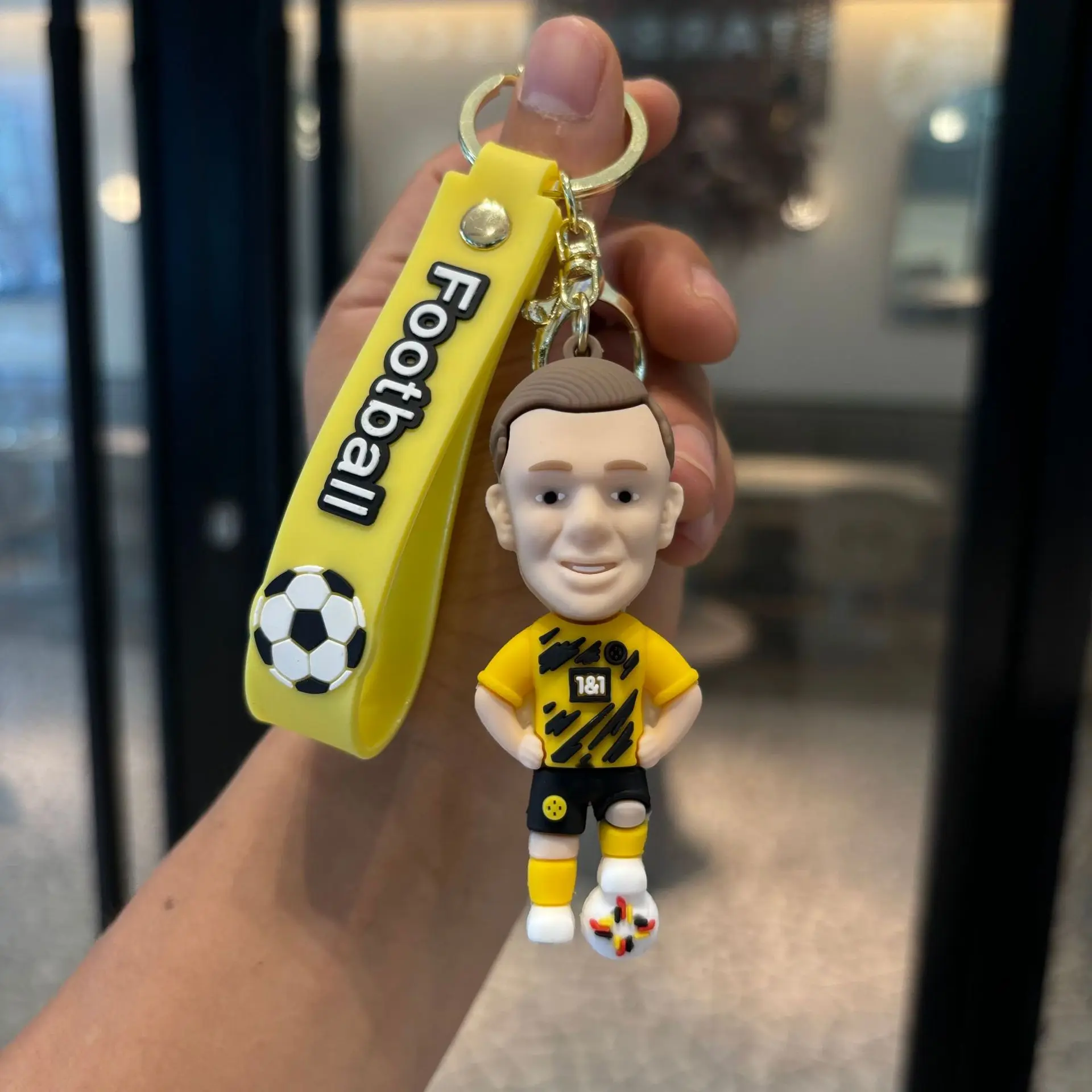 عالية الجودة الكرتون نجم كرة القدم Mbappe ميسي Haaland Ronaldo حقيبة سلسلة المفاتيح سحر التبعي #3