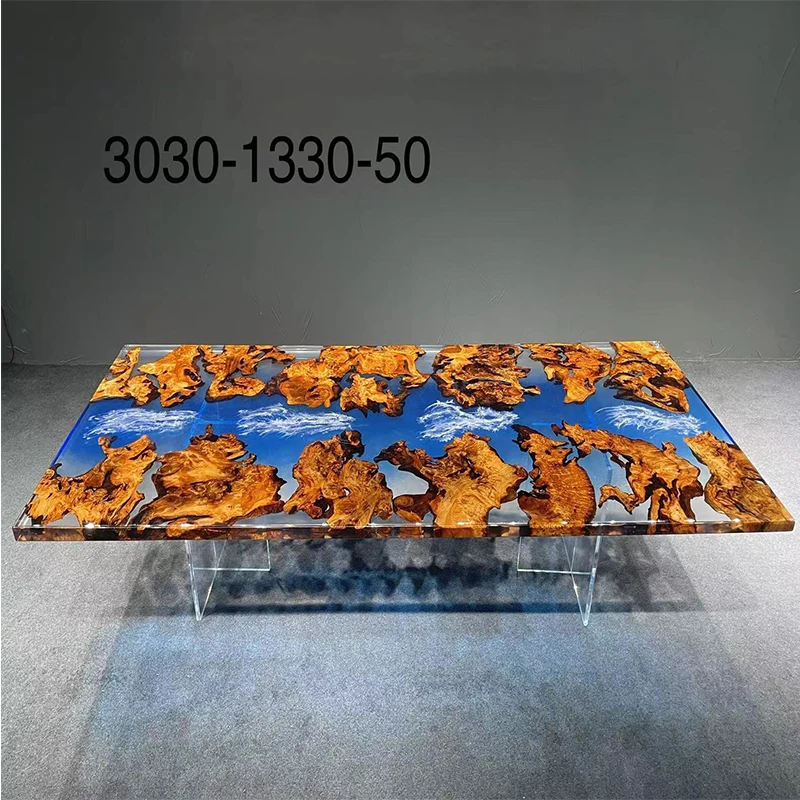 Gold Camphor Resin Tea Table River Table Resin Desk 303-133-5