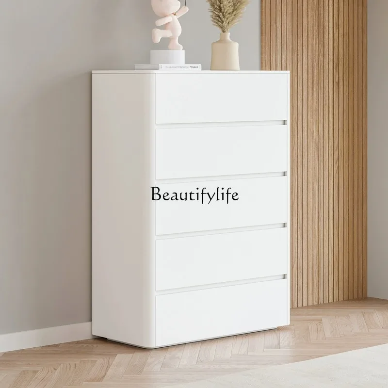 *Lemari laci dicat kayu solid berwarna putih