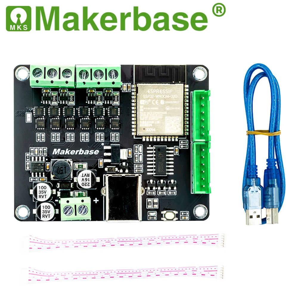 Makerbase esp32 duplo simplefoc escudo para bldc servo sem escova foc controlador de motor duplo de alta potência