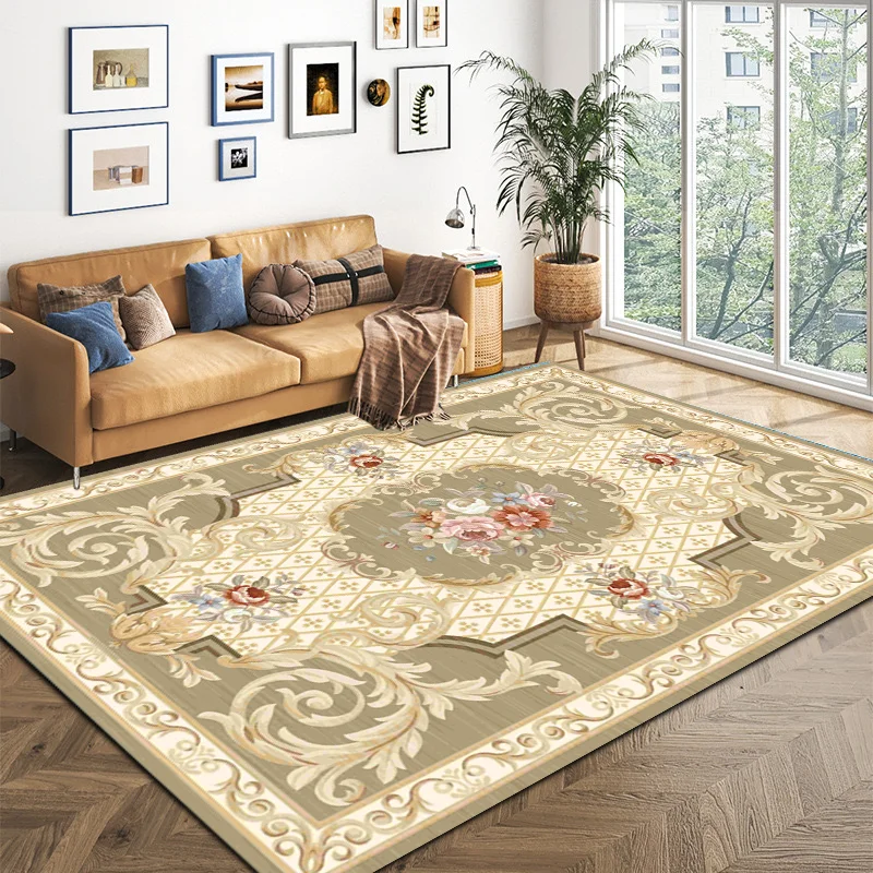 VVIKAMA Vintage Bohemian Style Loop Pile Machine Washable Non-Slip Bedroom Rugs Indoor Area Rugs Living Room Rugs Home Decor