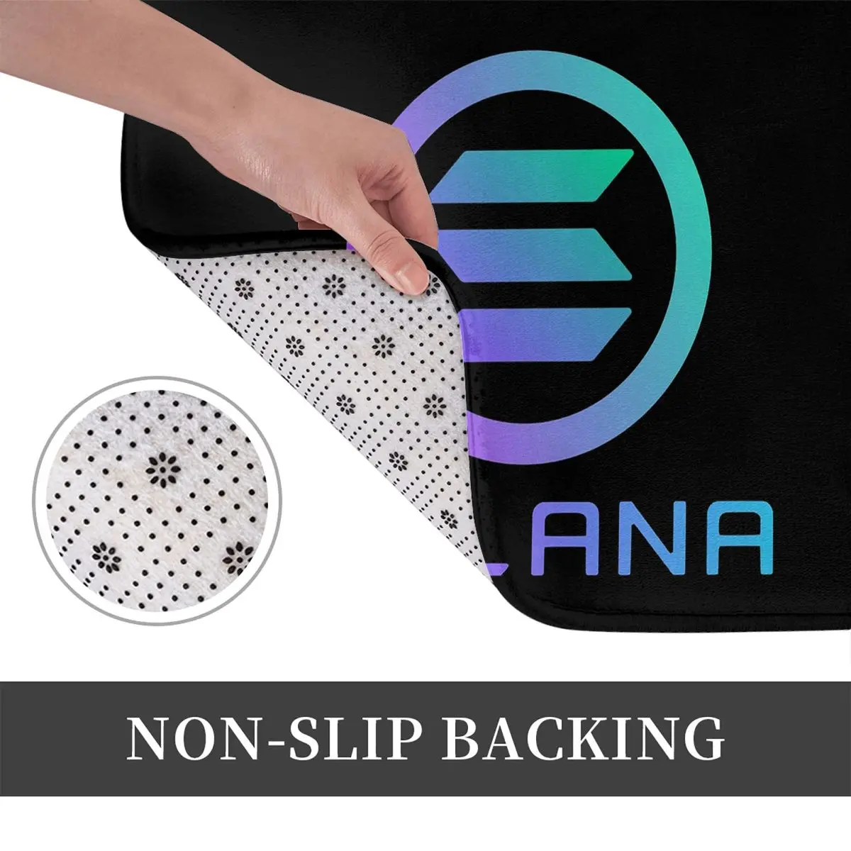 Solana Cryptocurrency - Solana SOL  Anti-slip Doormat Floor Mat Carpet Rug for Kitchen  Home Bathroom Living room Footpad Mats