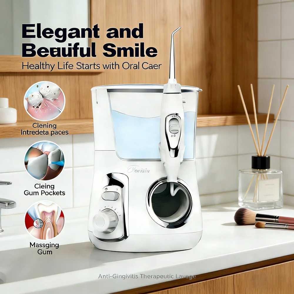 

Портативный электрический ирригатор для полости рта 800 мл, 10 режимов, 5 премиальных насадок, профессиональный прибор для ежедневного ухода за зубами