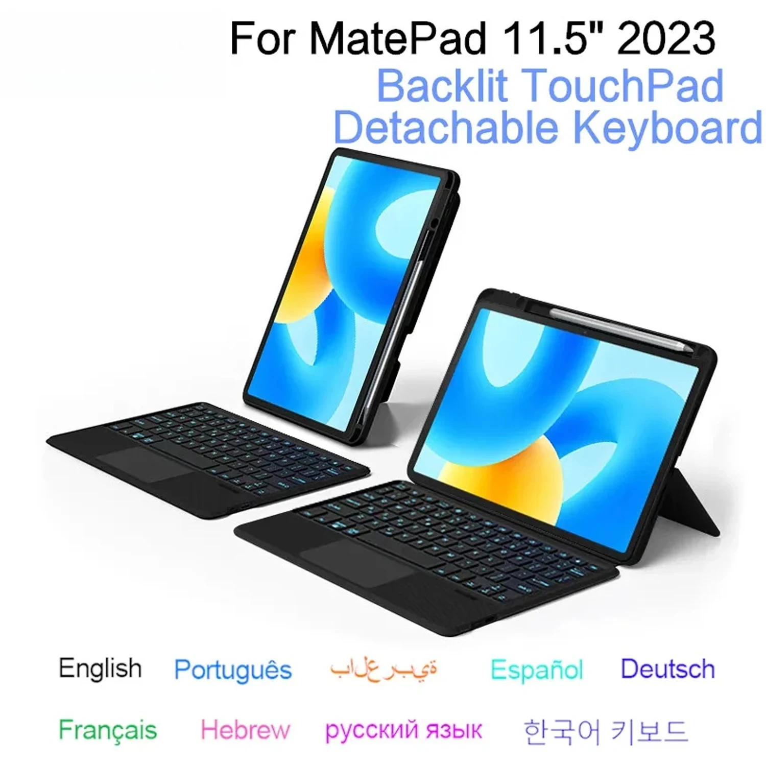 Etui-pour-clavier-magique-pour-huawei-matepad-115-2023-btk-w00-btk-w09-housse-pour-tablette-clavier-retroeclaire-portugais-espagnol-coreen