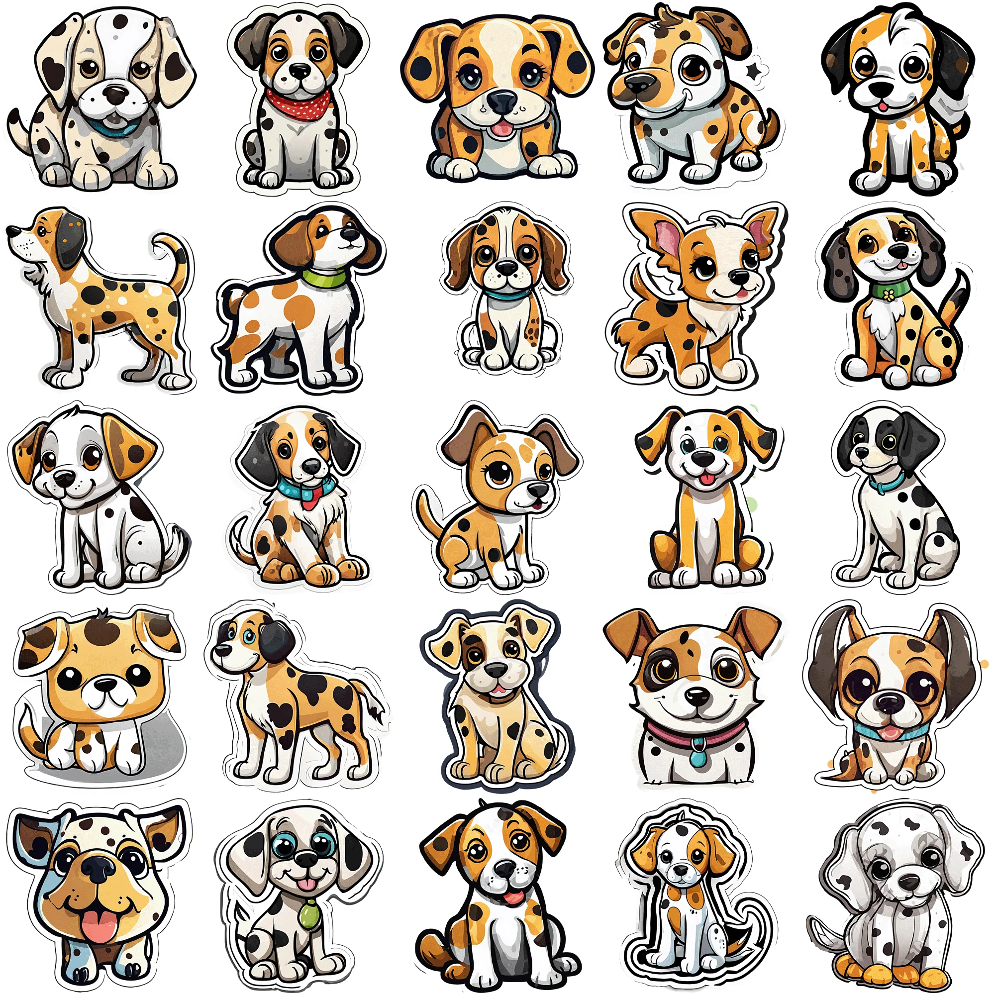 

50 pieces of cute cartoon spotted dog stickers