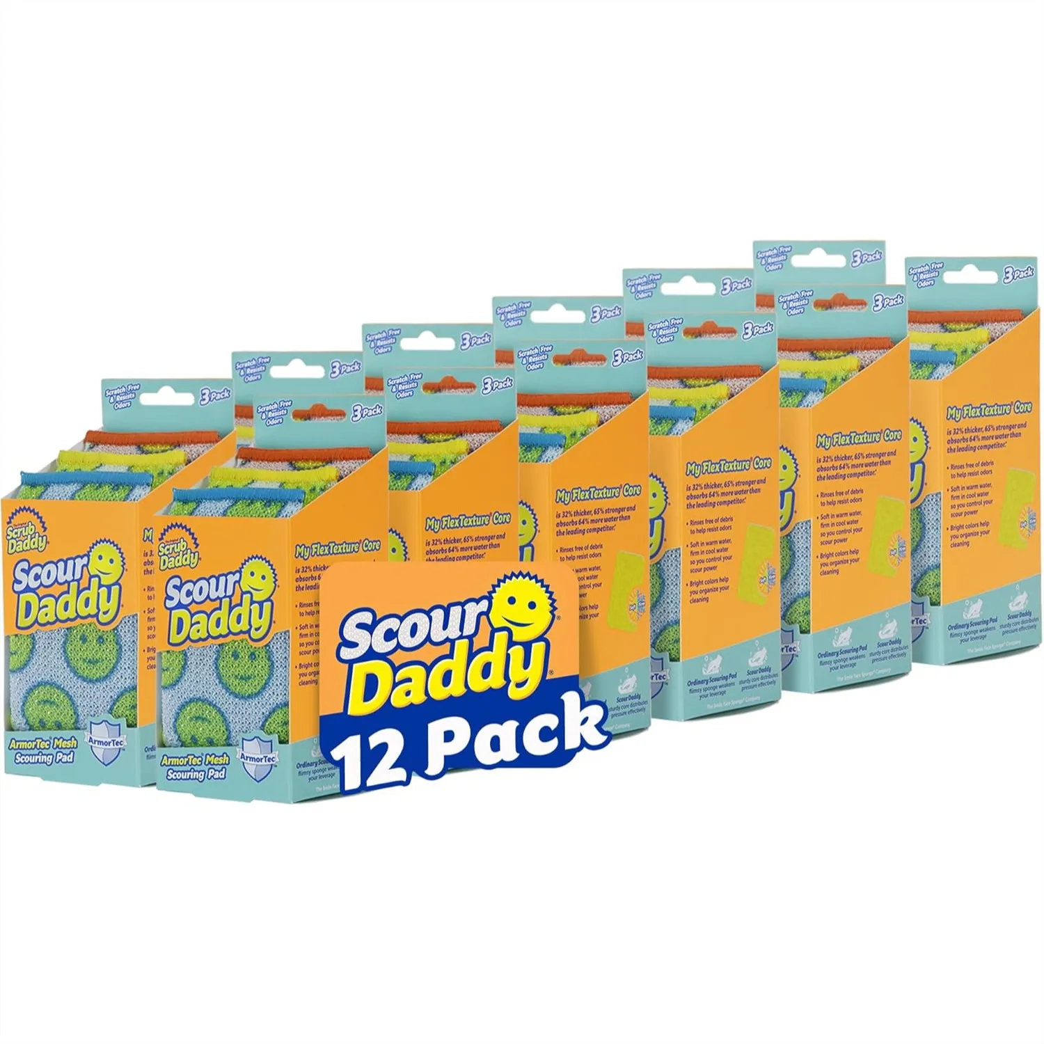 

Scouring Pads for Dishes, Non Scratch Scrubbing Pads, Heavy Duty & Odor Resistant, 3 Count (12 Pack)