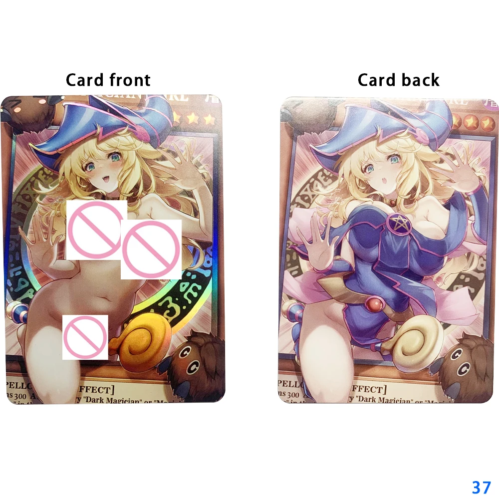 Anime Sexy Nude Collection Card Black Magician Girl Naked Big Chested Beauty Card Refractive Color Flash Otaku Gifts 63*88mm