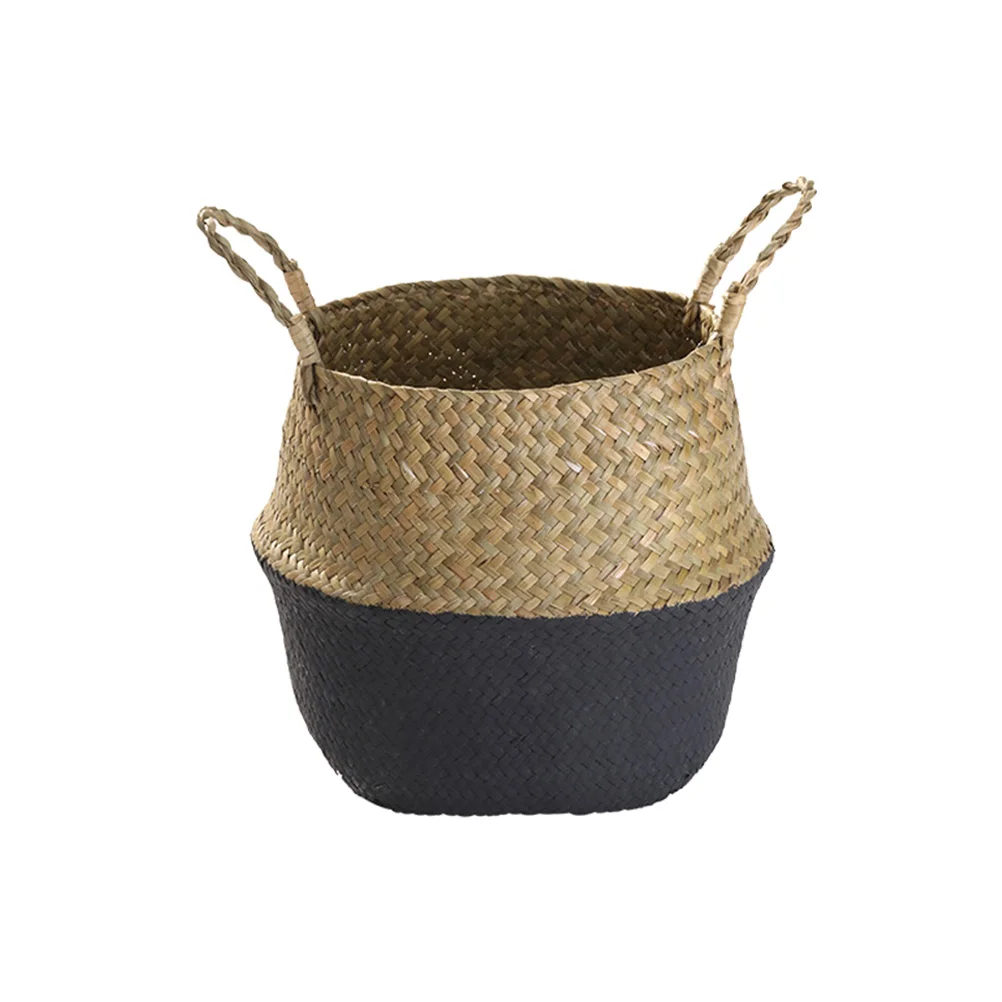 

Seagrass Flower Basket Woven Plant Holder Natural Fiber Durable Home Decor Indoor Plants Storage Box Seaweed Pot
