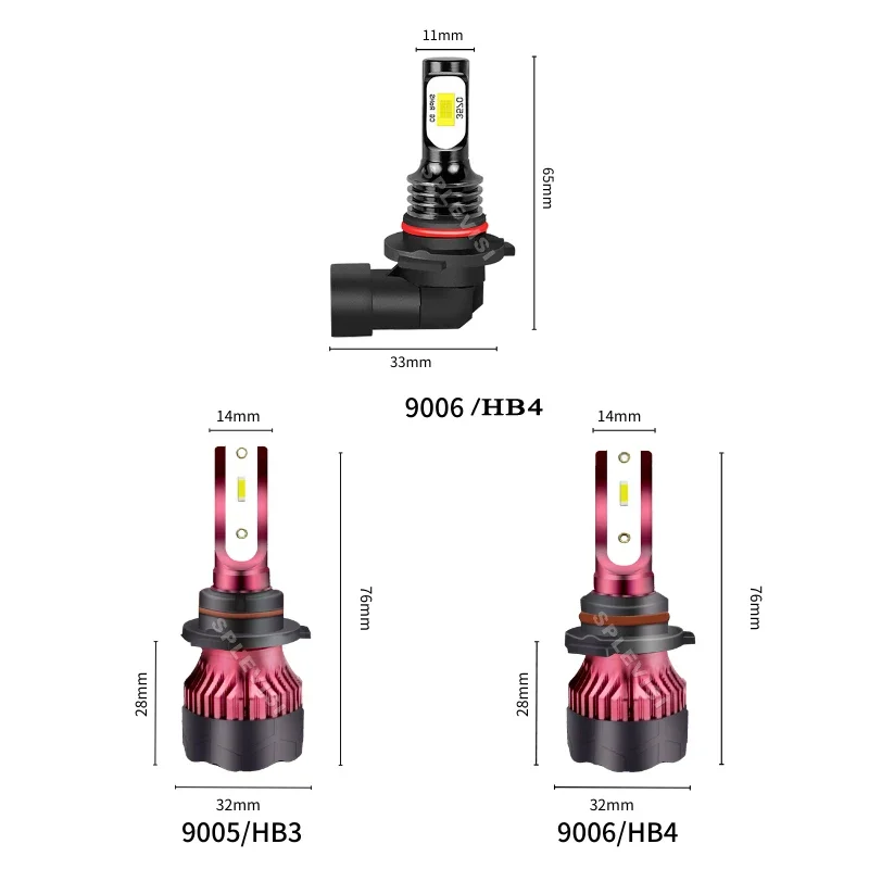 LED Headlight 9005 9006 Hi Low Beam 9006 Foglight For Toyota Corolla 2005 2006 2007 2008  Solara 2002 2003 luz para auto