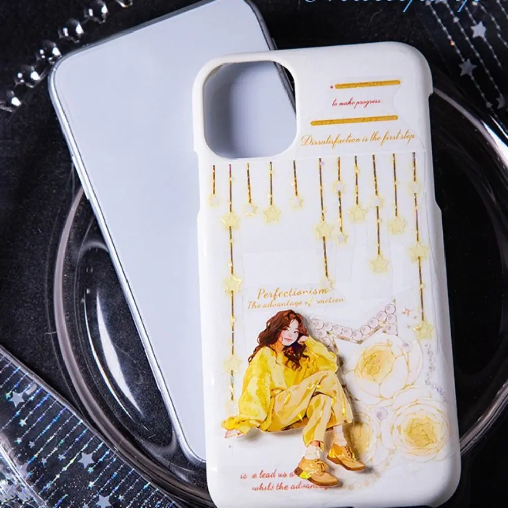 

3x200cm Size Star Curtain Tape Shiny Surface Sparkling Effect PET Tape Self-Adhesive Star Pattern Washi Tape Handmade