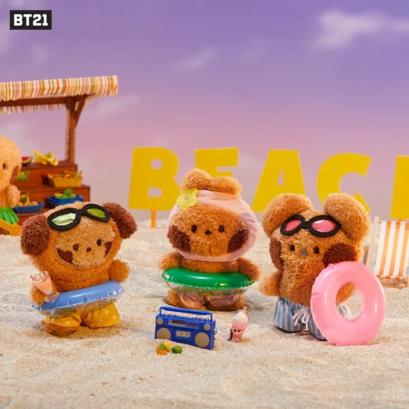 Line Friends Minini Series Anime Summer Dolls Cartoon Line Friends Koya Chimmy Mang Hula Hawaiian Doll Christmas Gift