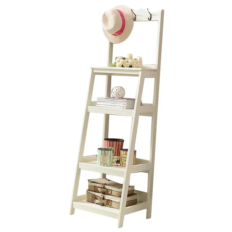 Solid wood bookshelf, floor-to-ceiling multi-layer shelf, American storage stand, flower stand, display stand, all solid wood