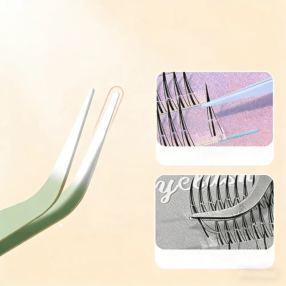 Pinzette curve in acciaio inossidabile Pinzette professionali per innesto di ciglia finte Adesivo per nail art Strass Raccolta di strumenti di bellezza