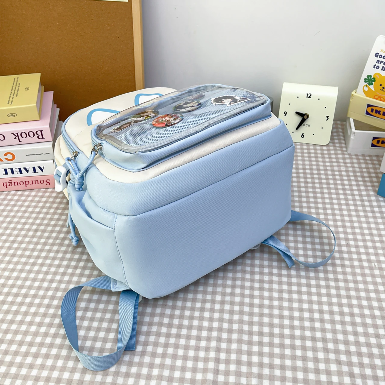 ขนาดใหญ่ความจุทนทานนักเรียนโรงเรียนกระเป๋า Pin Display Ita กระเป๋าเป้สะพายหลัง Clear Window ไนลอน Back Pack กระเป๋าสําหรับวัยรุ่นกระเป๋าเป้สะพายหลัง