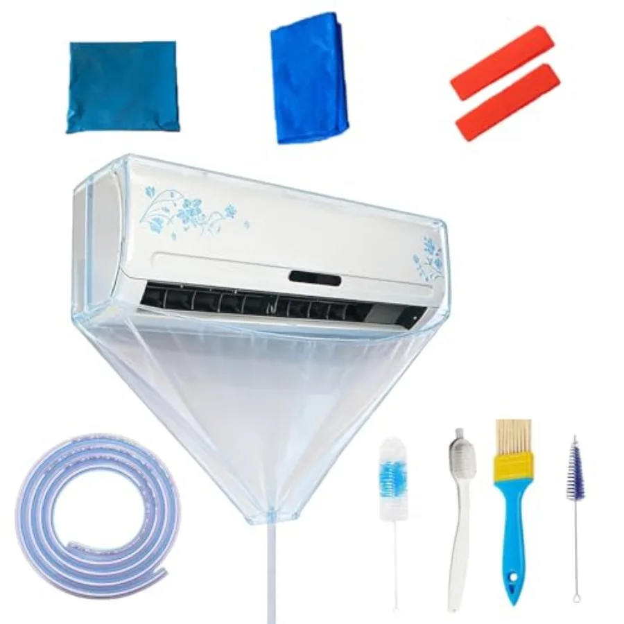 

Air Conditioner Cleaning Cover, 9PCS Mini Split Cleaning Kit Bag with 2L High Pressure Sprayer, Wall Mounted Waterproof Ac Clea