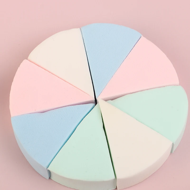 8pcs Puff Cleansing Wash Face Makeup Esponja Makeup Sponge Triangle Shaped Candy Color Soft Magic Face Cleaning Cosmetic