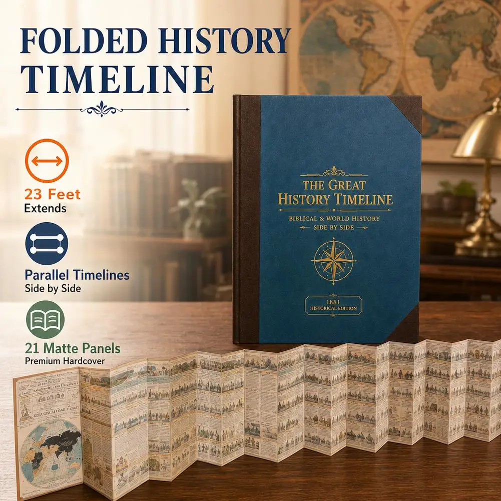 Cartographic Timeline of Global History,Bible History Timeline,23ft Historical Edition Homeschool visual learn map,ChristmasGift