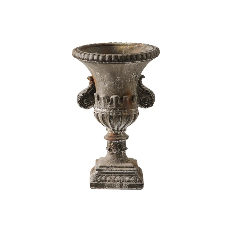 Retro floor-to-ceiling vase old carving art flower pot ornament wedding arrangement window display jewelry