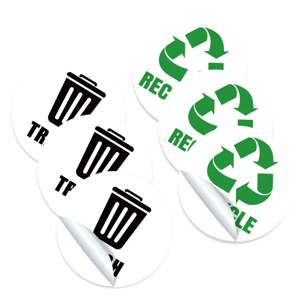 Mülleimer Aufkleber Klassifizierung Label Mülleimer Zeichen Haushalt Recycle Aufkleber