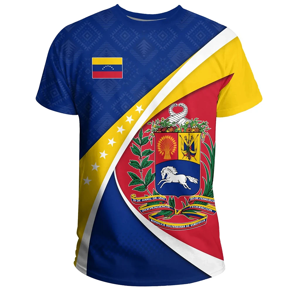 Camiseta exclusiva de Venezuela , camisa de gran tamaño con bandera de Venezuela , manga corta, informal, moda urbana