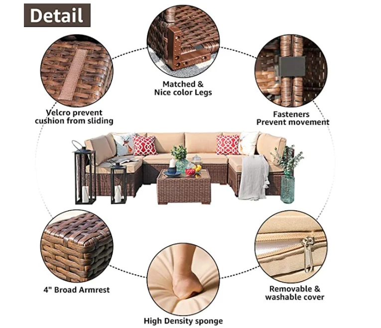 Rattan Sofa Set Garden Furniture Outdoor Bench Set With Table