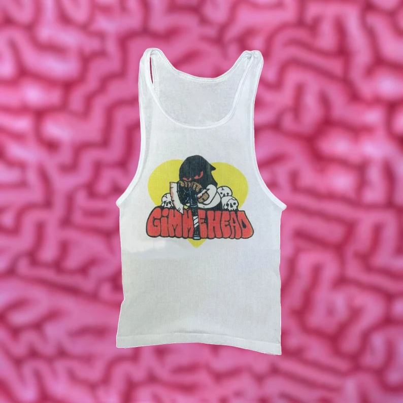 Gimme Head Tank Streetwear Harajuku Top 20 Inch Vest Emo Girls Aesthetic Letter Print Grunge Goth Camisole Top Female Clothing