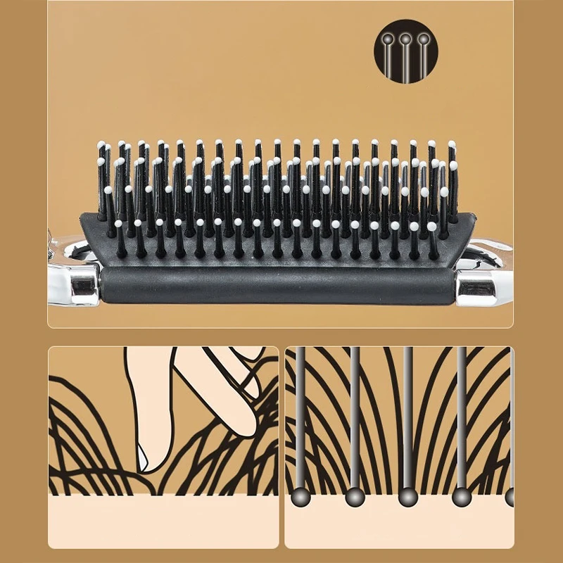 جديد 1 قطعة فرشاة شعر صغيرة للطي تدليك مشط تدليك الرأس مكافحة ساكنة المحمولة السفر فرشاة شعر فتاة أمشاط الشعر مع مرآة #6