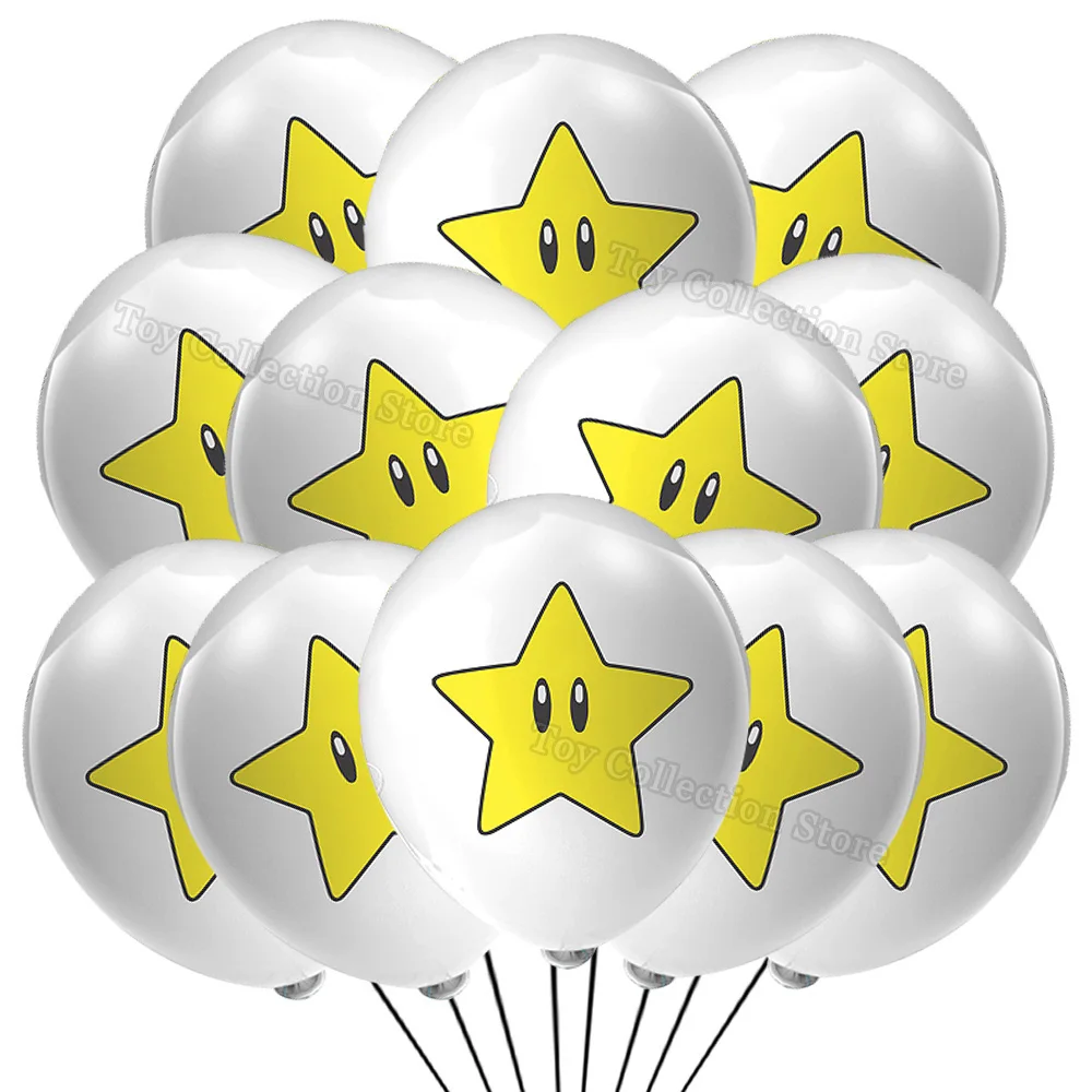 

Marioed Game Gold Star Eye 12Pcs Round Latex Ballon 12in Kid Boy Favor Birthday Party Decoration DIY Scene Layout Party Supplies