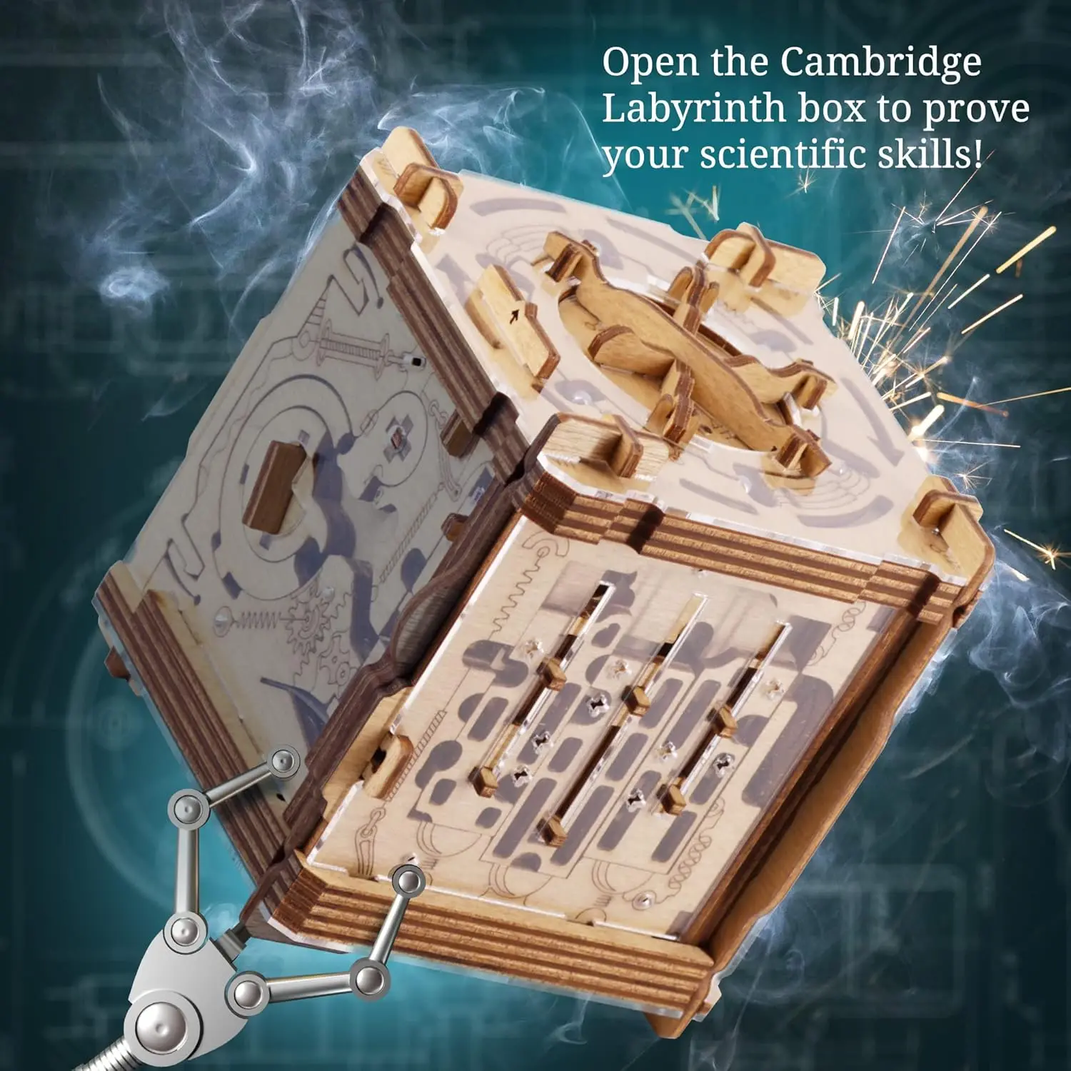 Cluebox - Cambridge Labyrinth - Jogo Escape Room - Caixa de quebra-cabeça - Quebra-cabeça de madeira 3D - Caixa de presente - Quebra-cabeça labirinto - Quebra-cabeças 3D para adultos