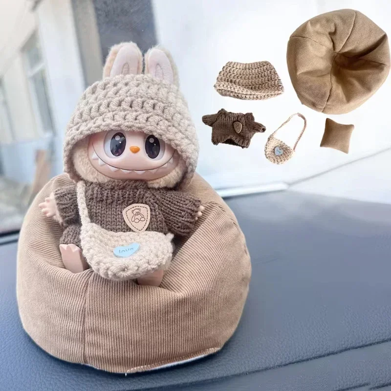 

Labubu Bubble Mart Outfit 15/17cm Kpop Idol Baby Doll Clothes Set Cute Plush + DIY Accessories Collectible Gift
