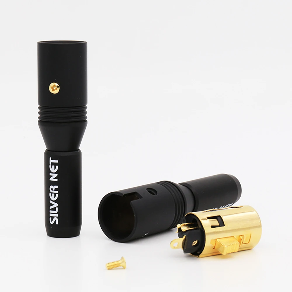 4Pcs Pailiccs Top End Hifi 24K Gold Plated XLR Plug DIY Audio Cable Adapter Male Female Connector