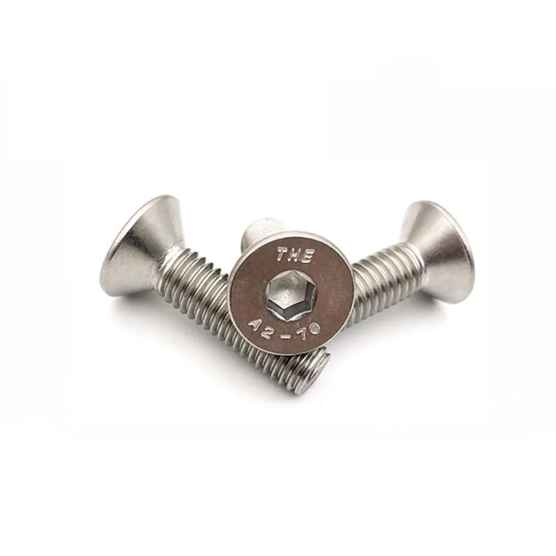 1/5/10/50pcs M1.6 M2 M2.5 M3 M4 M5 M6 M8 304 A2 Stainless Steel GB70.3 Hexagon Hex Socket Head Flat Countersunk Allen Bolt Screw