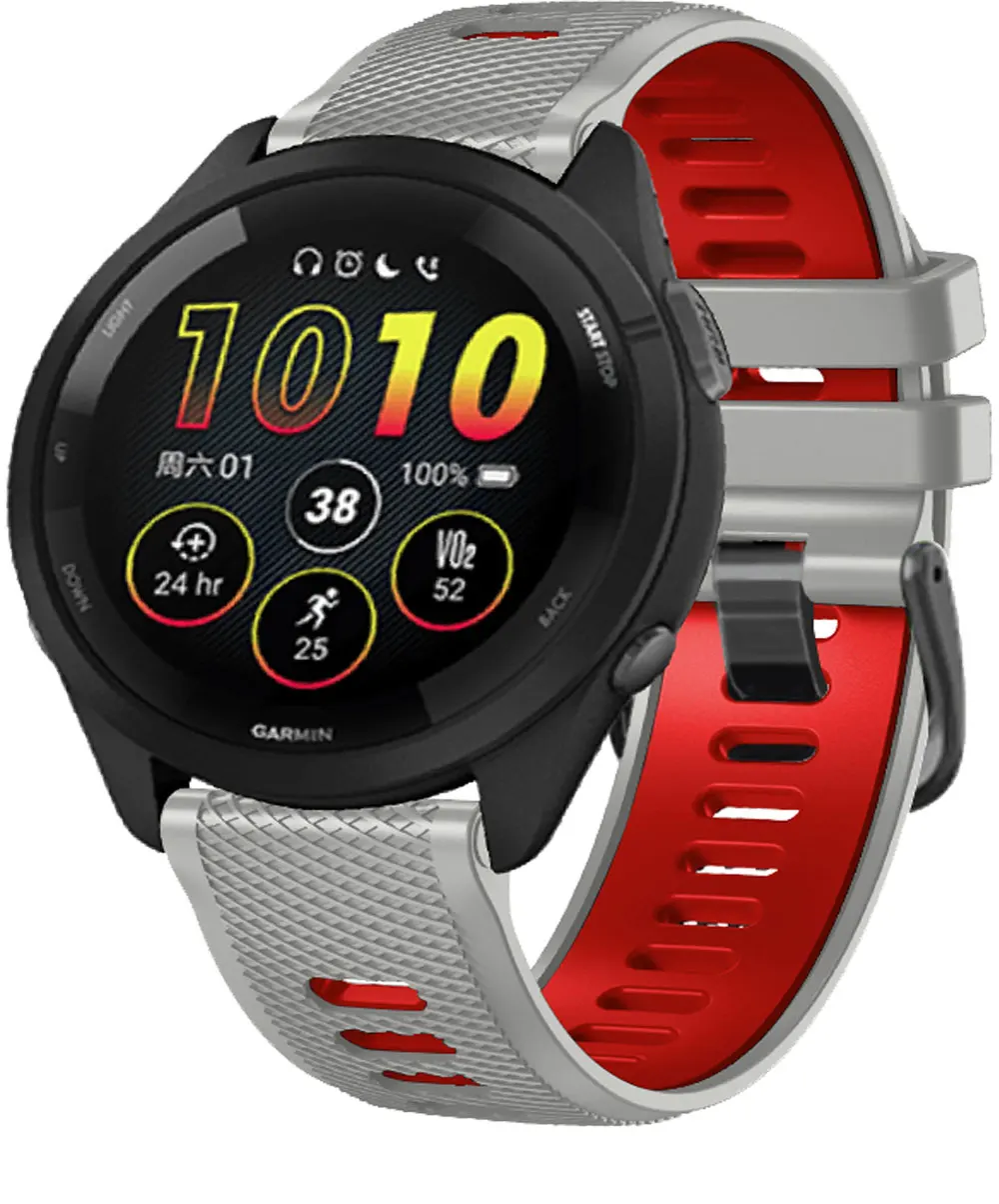 22 mm Silikon-Smartwatch-Armband für Garmin Forerunner 265, Ersatzgürtel für Forerunner 255 Music Vivoactive 4 Venu 2 Armband – Detail 14