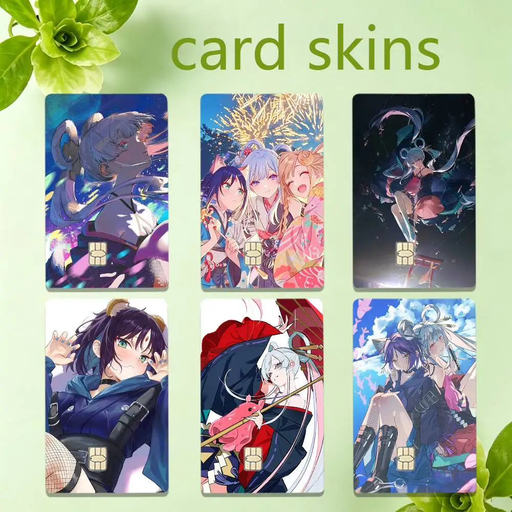 C-Cosmic Princess Kaguya  4pcs 1Set HD Waterproof Card Skins Protective Stickers for Credit Bank Game Cards