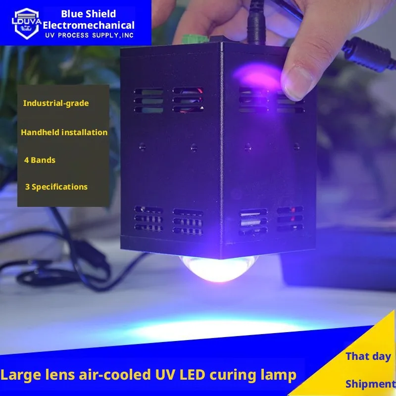 

УФ-лампа для отверждения с большой линзой, светодиодный источник света с воздушным охлаждением, точечный источник света для быстрой сушки клея, портативная УФ-машина для отверждения