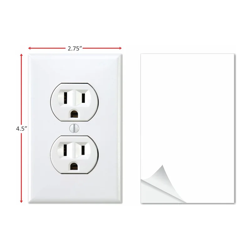 3PCS Funny Fake Power Outlet Stickers, Prank Wall Decals for Office and Home, Joke Socket Switch Decals, Home Decor Prank Gadget