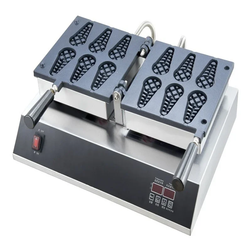 NEW Waffle Machine Commercial Electronic Panel Double Sided Heated Flip One Out Six Torch Stick Waffle Furnace Pastry
