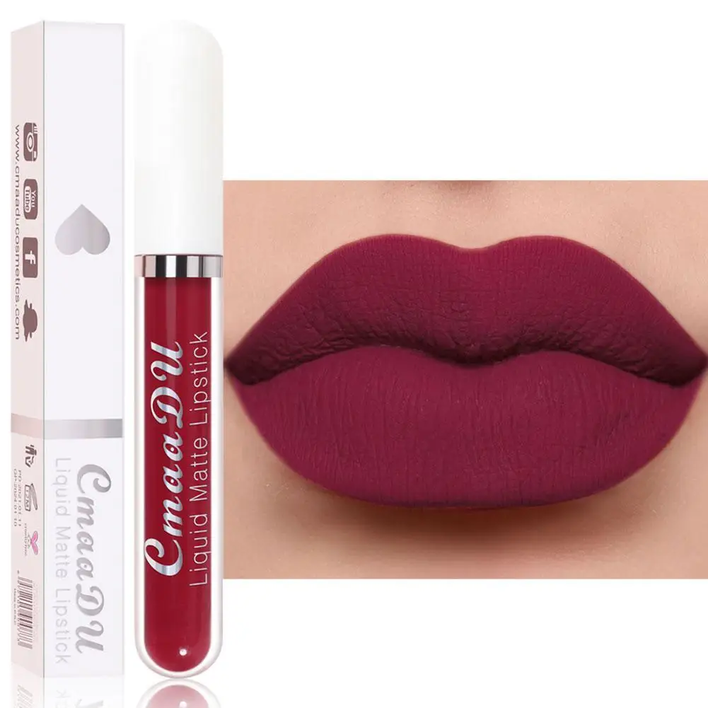 18 Colors Matte Lip Gloss Waterproof Long Lasting NudeVelvet Liquid Lipsticks Non Sticky Cup Sexy Red Lip Tint Makeup Cosmetics