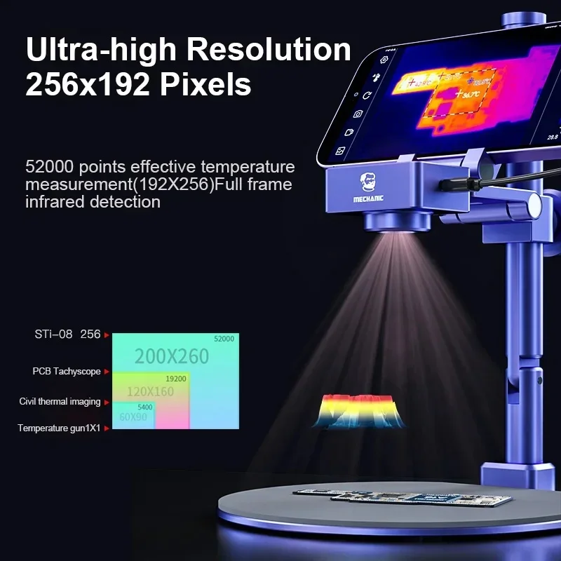 MECHANIC STI-08-cámara térmica 3D para teléfono móvil, mantenimiento PCB, placa base, detección rápida de fallos, herramienta de cámara térmica