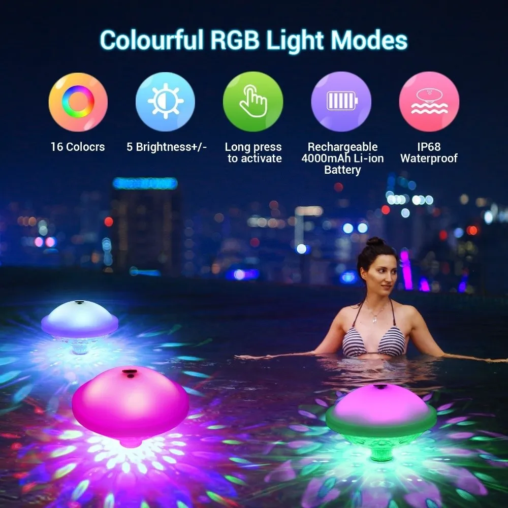 

Fountain Light Multi Color Led Floating Lights Waterproof Changing Swimming Pool Lamp 7 Color Water Drift Lamp Fish Tank