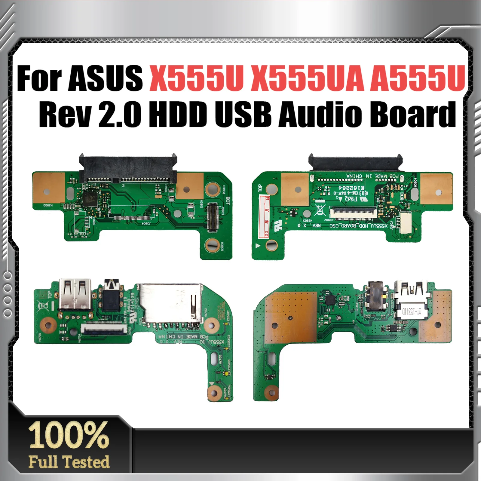 

Original For Asus X555U X555UA A555U F555U K555U X555UJ Rev 2.0 HDD Hard Disk Drive USB Audio Board 100% Tested Fast Ship