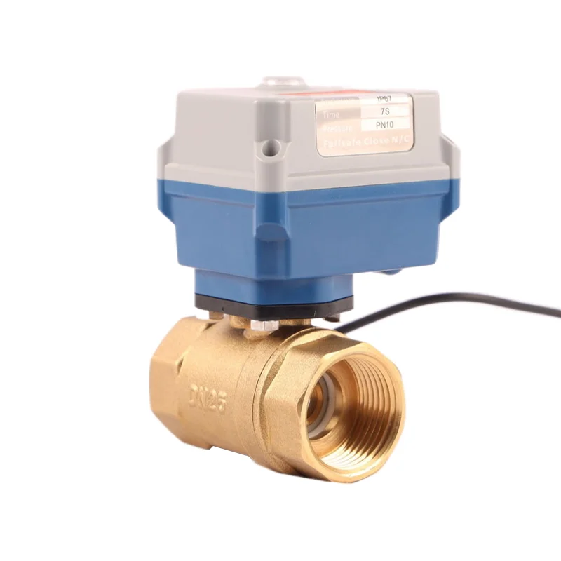 12V 24V DC Mini 2 Way Brass Smart Electric Water Control Flow True Union Rotary Actuator Ball Valve