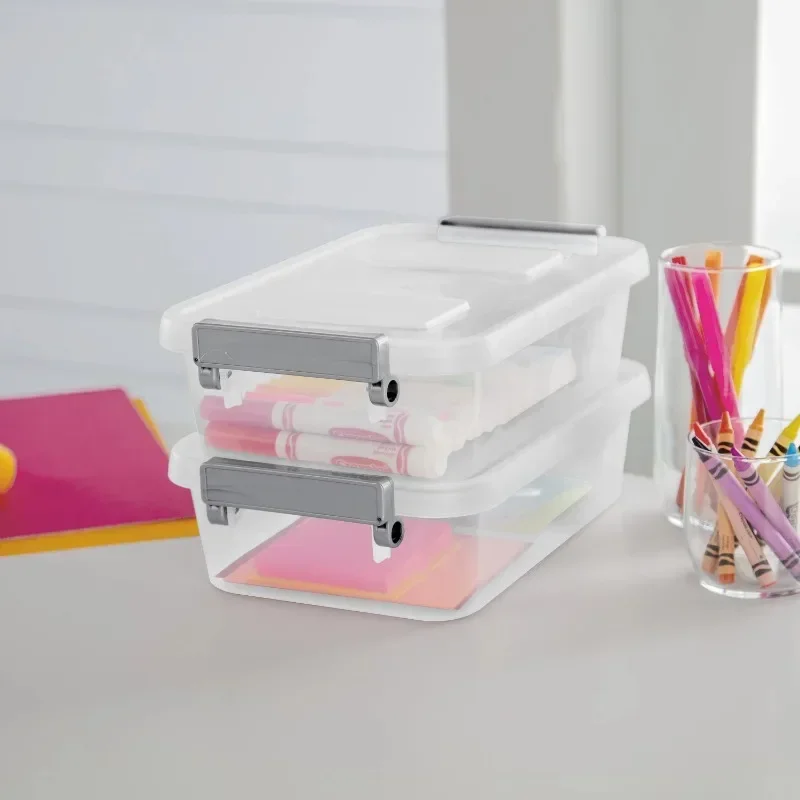 Sterilite 2.7 Qt. Modular Latch Box Plastic, Titanium