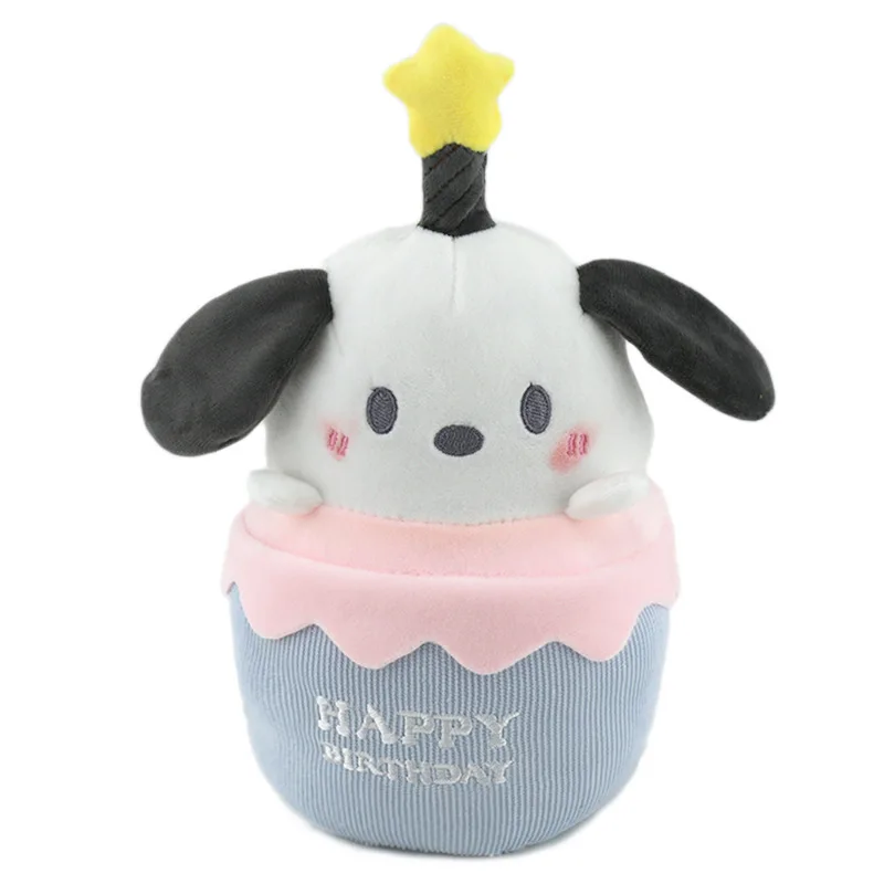 20CM Anime Figure My Melody Cake Luminous Candle Music Doll Decoration Toy Cinnamoroll Pompompurin Cartoon Cute Birthday Gifts