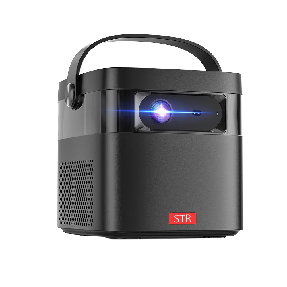 

3D DLP 4K Мини-проектор 1080P на Android 9, портативный, с Wi-Fi, для мобильных устройств, с аккумулятором, 4K, для домашнего кинотеатра и улицы