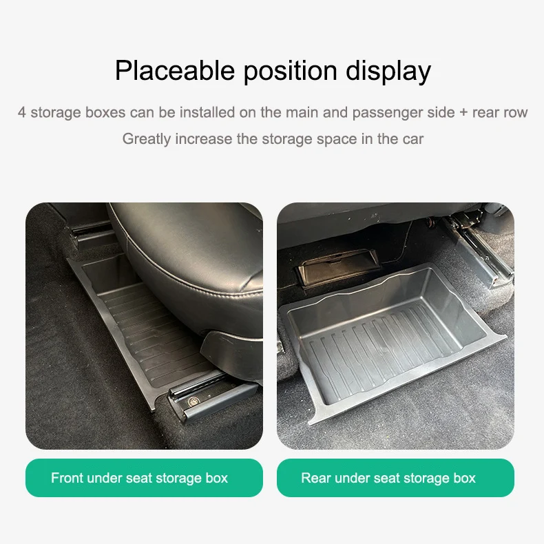 Nuovo sotto il sedile scatola portaoggetti tipo cassetto Organizer Storage custodia inferiore in TPE per Tesla Model Y 2020-2023 accessori interni